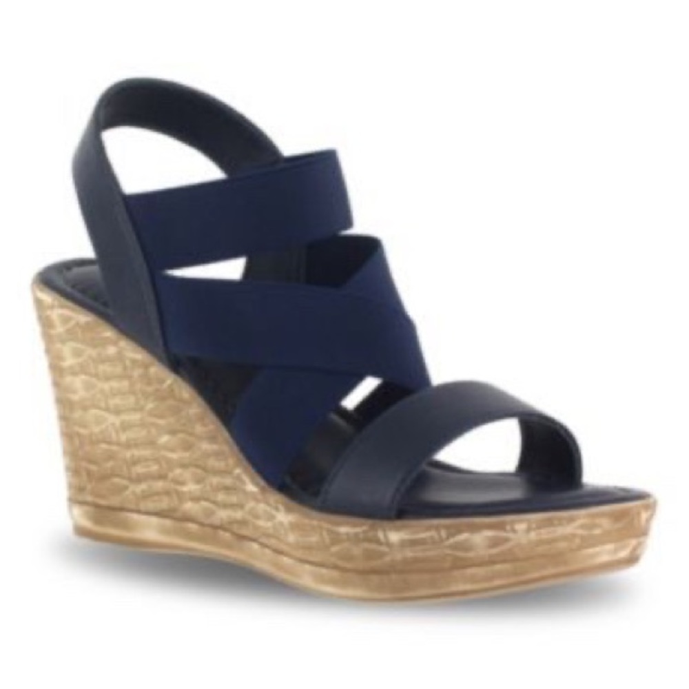 Tuscany Easy Street Felisa Wedge Sandals, Navy